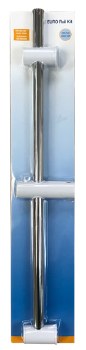 Euroshowers Adjustable Shower Rail Kit Chrome/White
