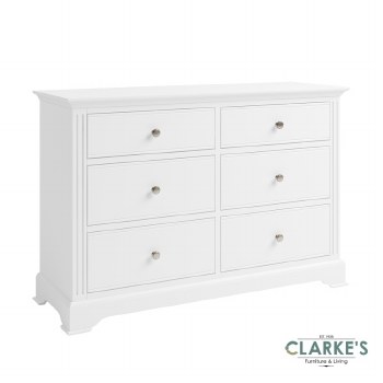Eva White Collection 6 Drawer Chest