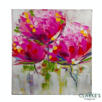 Exotic Floral Purple Wlll Art on Canvas