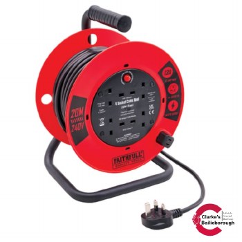 Faithfull 20m Cable Reel 13A
