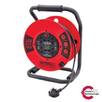 Faithfull 40m Cable Reel 13A