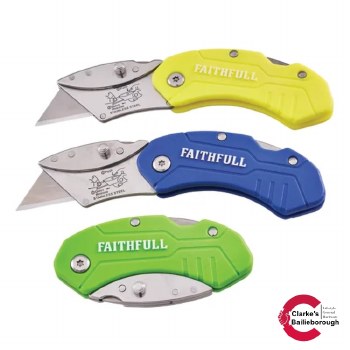 Faithfull Hi-Vis Folding Utility Knife