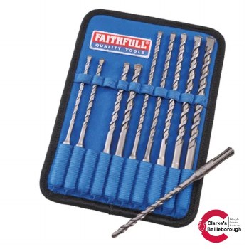 Faithfull 10 Piece SDS Drill Bit Set