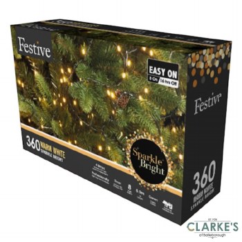 360 LED Sparkle Christmas Lights - Warm White 8.9m