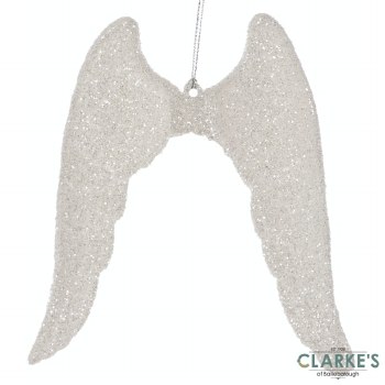 Silver Angel Wings - Christmas Tree Ornament 14cm