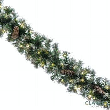 LED Lit Frosted Tips Garland 180cm