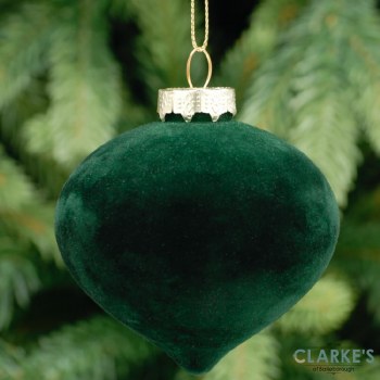 Flocked Glass Onion - Christmas Tree Ornament 8cm
