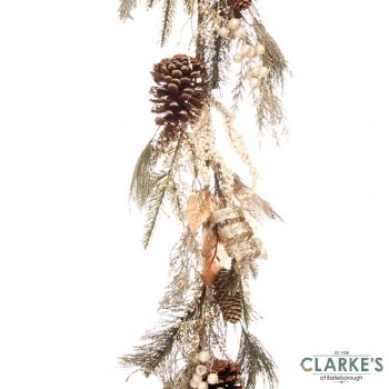 Gold Leaf Christmas Garland 150cm