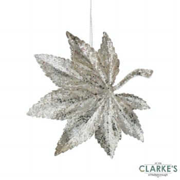 Champagne Gold Leaf Christmas Tree Decoration 11cm