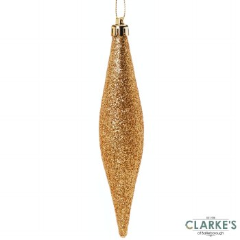 Teardrop Shatterproof Christmas Tree Ornament Gold 14cm