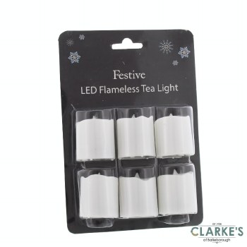 Christmas Tealight LED Candles Battery Operated Pack of 6