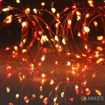 100 Micro LED Battery Operated Christmas Lights - Amber