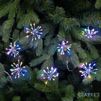LED Starburst Christmas Lights - Pastel Multicolour