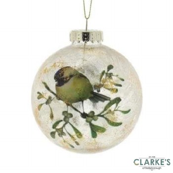 Festive Robin Christmas Tree Bauble 10cm