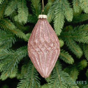 Rose Gold Mercury Effect Christmas Decoration 13cm