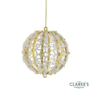 Filigree Ball Christmas Tree Decoration 8cm