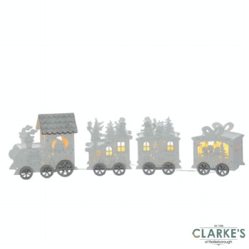 In Lit Wooden Christmas Santa Train 42cm