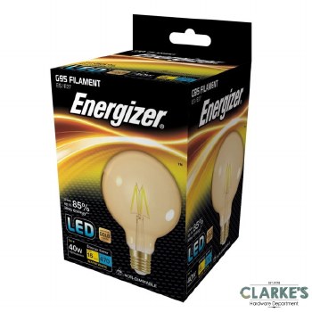 Energizer LED Filament 5W (40W) G95 E27 Amber Light Bulb