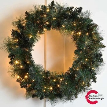Firefly Pre-Lit Christmas Wreath 60cm
