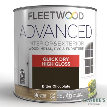Fleetwood Advanced Satinwood Gloss Paint Bitter Chocolate 750 ml
