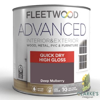 Fleetwood Advanced Satinwood Gloss Paint Deep Mulberry 750 ml