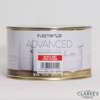 Fleetwood Advanced Quick Dry High Gloss Paint White 500ml