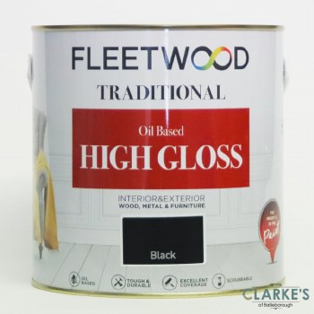 Fleetwood Traditional High Gloss Black Paint 2.5 Litre