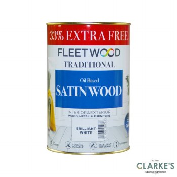 Fleetwood Traditional Satnwood White 750ml + 33% FREE