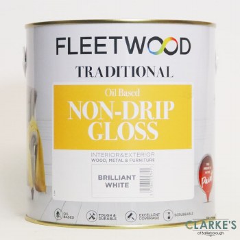 Fleetwood Traditional Non-Drip Gloss White Paint 2.5 Litre