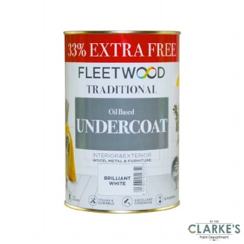 Fleetwood Traditional Undercoat White 750ml + 33% FREE