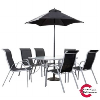 Florence 6 Seater Garden Furniture with Parasol