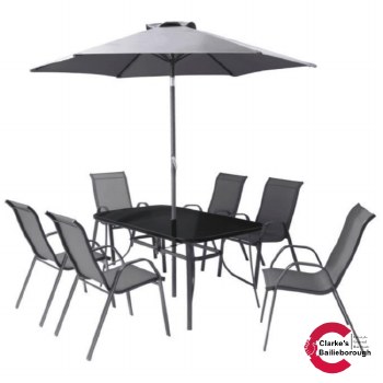 Florina 6 Seater Garden Furniture Set Grey