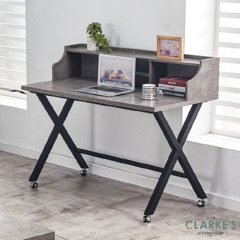 Frederic Writing Desk Grey Concrete Effect