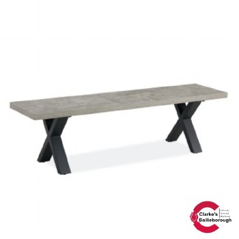 Frederic Concrete Effect Top Dining Bench