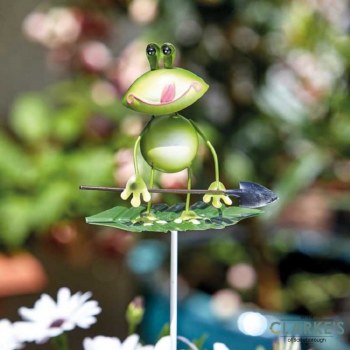 Frog with Shovel - Stake Garden Decoration