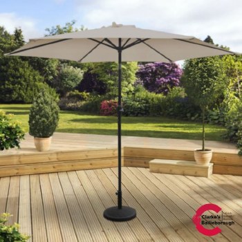 Crank and Tilt Aluminium Garden Parasol 3 Metre Beige