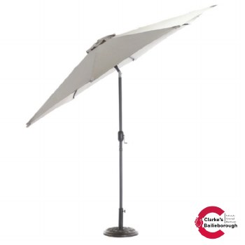 Crank and Tilt Aluminium Garden Parasol 3 Metre Grey