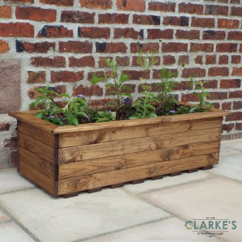 Large Wooden Trough Garden Planter