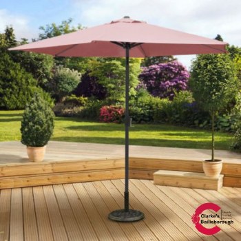Crank and Tilt Aluminium Garden Parasol 3 Metre Coral