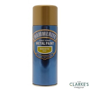 Hammerite Metal Spray Paint Smooth Gold 400ml