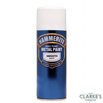 Hammerite Metal Spray Paint Smooth White 400ml