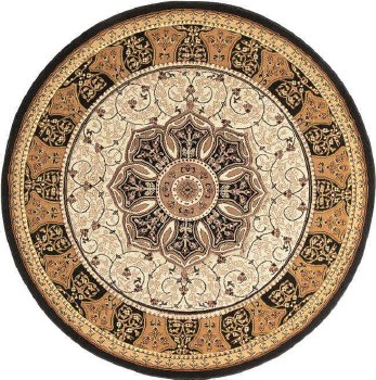 Heritage Circle Rug Black / Cream 150 x 150cm