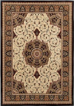 Heritage Traditional Rug Black/Cream 80x140cm