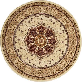 Heritage Circle Rug Cream/Red 150 x 150cm