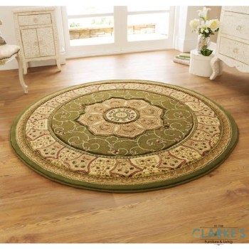 Heritage Circle Rug Green 150 x 150cm
