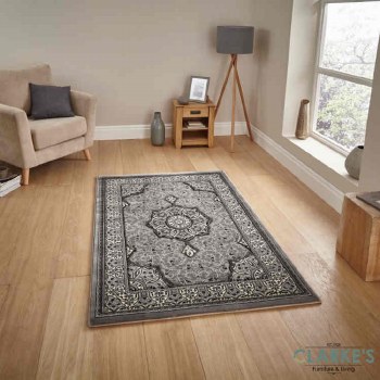 Heritage Traditional Grey Rug 160 x 230cm
