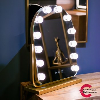 Hollywood Arch Vanity Mirror Gold
