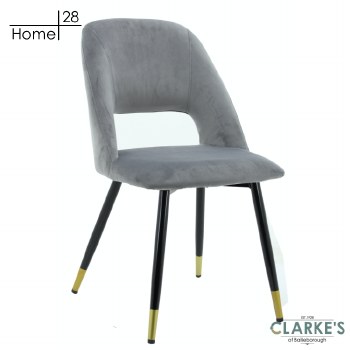 Bursa Velvet Dining Chair Light Grey