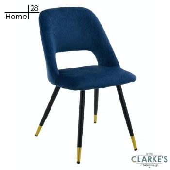 Bursa Velvet Dining Chair Navy