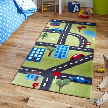 Hong Kong Kids 5179 Green Rug 70 x 140cm
